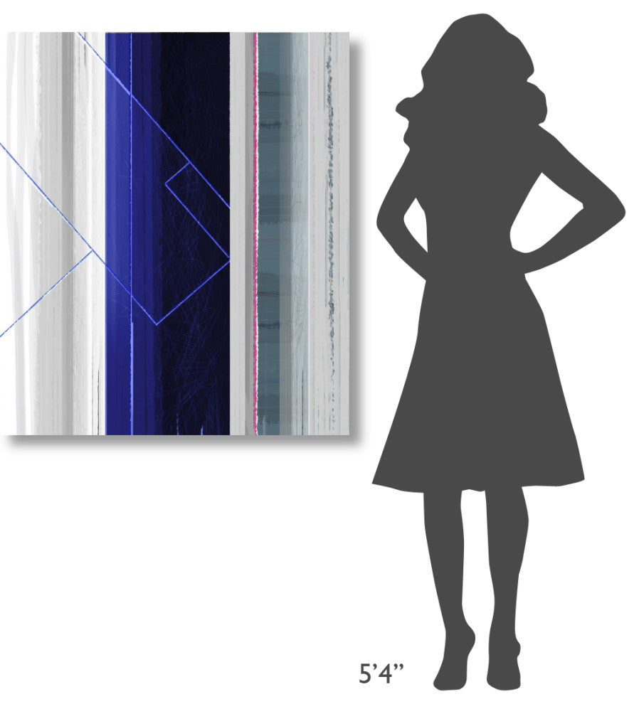 "Abstract White And Dark Blue" Fine Art Print