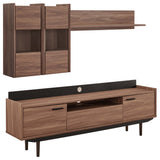 Visionary 2 Piece Entertainment Center Walnut Black