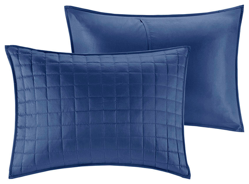Madison Park Heritage 8 Piece Comforter and Quilt Set Collection, Navy