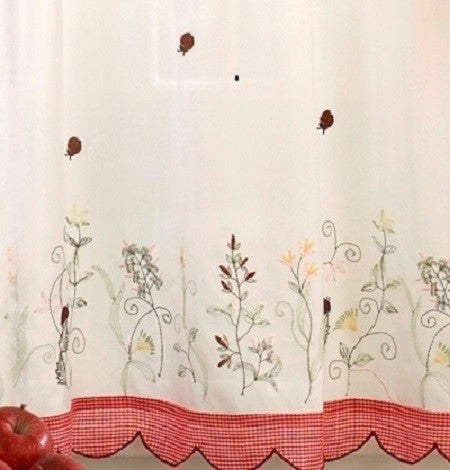 Ladybug Meadow Kitchen Curtain, Swag