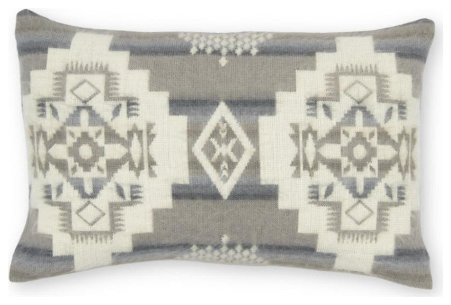 Ultra Soft Light Gray Southwest Handmade Lumbar Pillow Cover