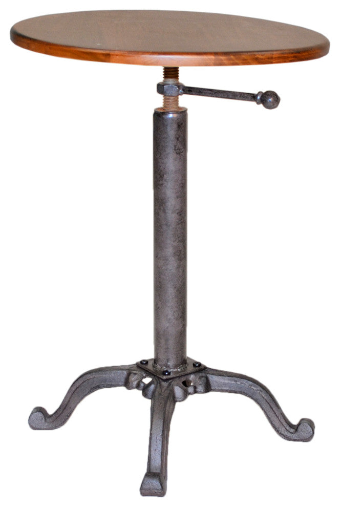 Colton Adjustable Vintage Table - Chestnut Top - Industrial Base