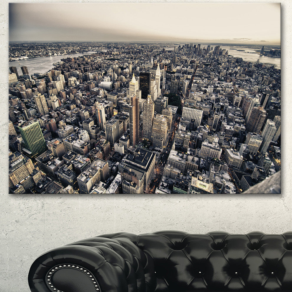Architecture and Colors of New York, Cityscape Canvas Art Print, 60"x28"