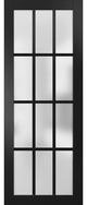 Slab Barn Door 42 x 96, Felicia 3312 Matte Black Frosted Glass, Sliding