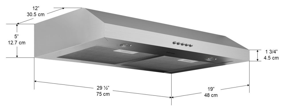 Slim Plus 30 in. Under-Cabinet Range Hood in Stainless Steel