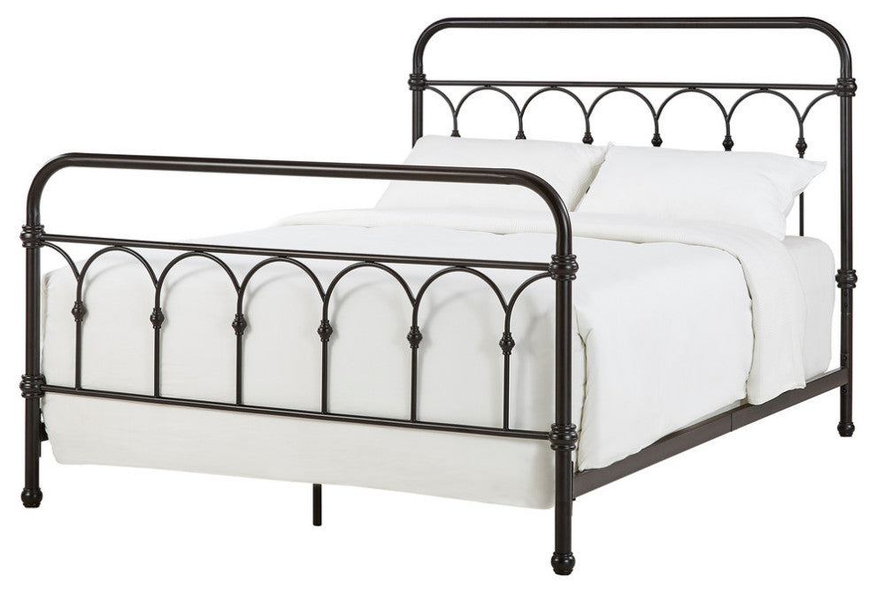 Maverick Rustic Metal Bed, Dark Bronze, Queen