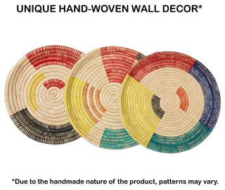 Palm Tray Plate and Wall Art, Artisan Crafted, Malawi, Multicolor, 12"