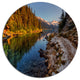Placid Lake Between Mountains, Landscape Round Wall Art, 23"
