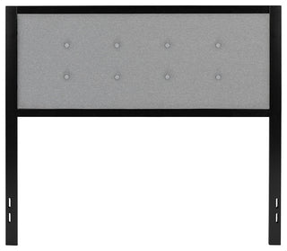 Bristol Metal Tufted Upholstered Full Size Headboard in Light Gray Fabric