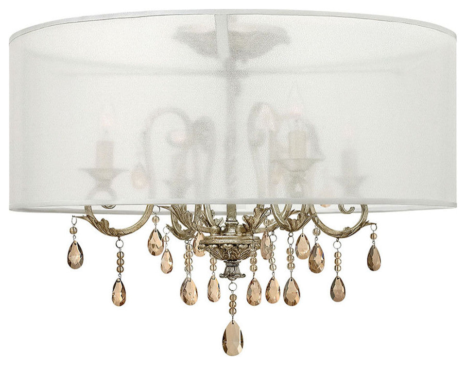 Hinkley Carlton Large Semi-Flush Mount, Silver Leaf