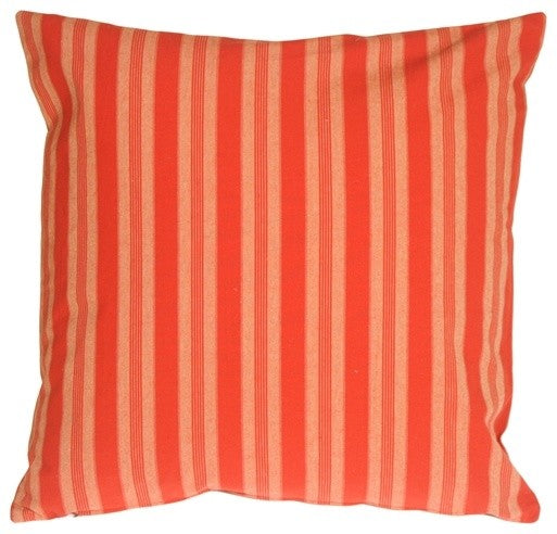 Pillow Decor - Tuscan Stripes in Red Throw Pillow