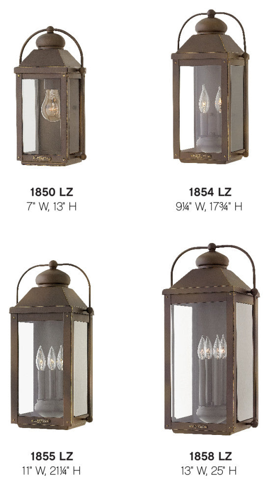 Hinkley Anchorage Large Wall Mount Lantern, Light Oiled Bronze