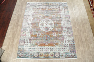 Vintage-Style Medallion Distressed Border Area Rug, 9 X 12 Ft.