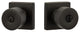 Bergen Square Keyed Entry Door Knob, Flat Black