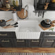 24" Small Farmhouse Ceramic kitchen Sink with Bottom Grid and Strainer