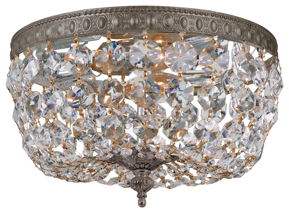 Crystorama 2 Light Clear Italian Crystal Bronze Ceiling Mount