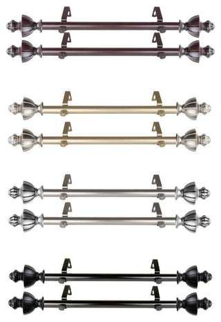 Jacob Side Curtain Rods 12-20", Mahogany