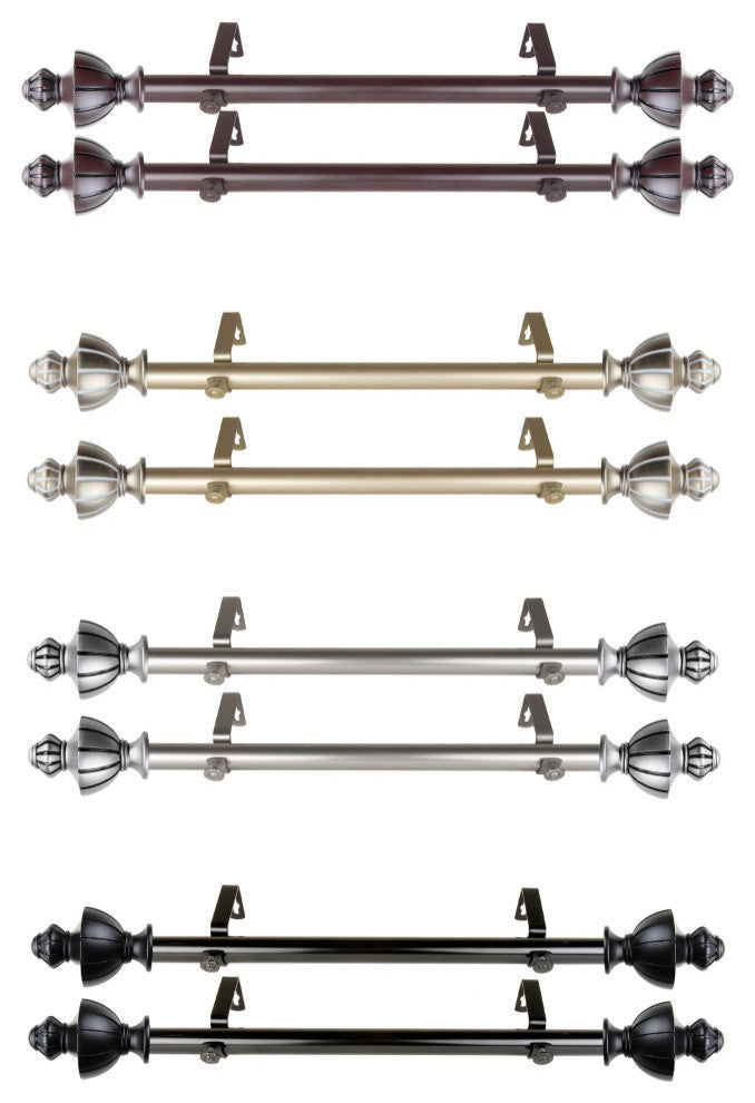 Jacob Side Curtain Rods 12-20", Mahogany