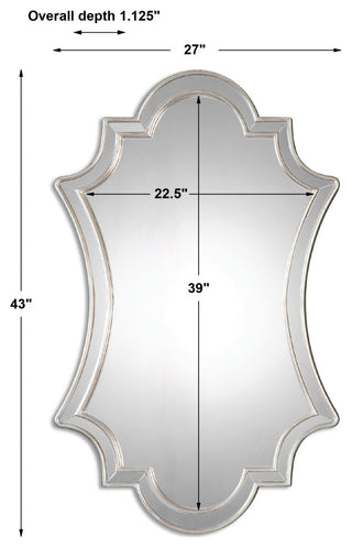 Elara Wall Mirror, Antiqued Silver