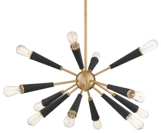 Zodiac 12 Light Chandelier in Aged Brass