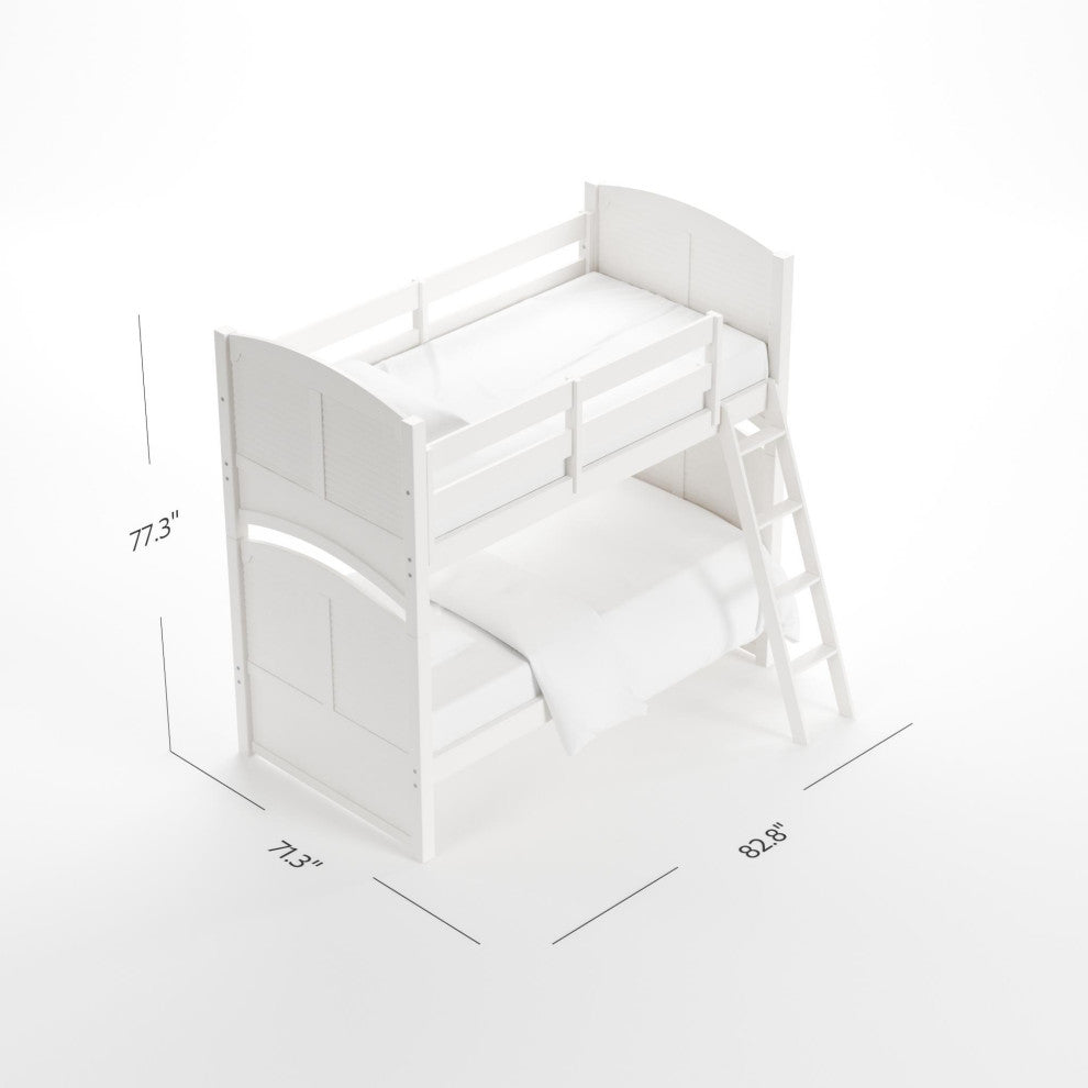 Neopolitan White Complete 3/3 Twin Shutter Bunk Bed