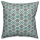 Square Flowers, Blue Throw Pillow, 16"x16"