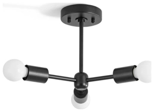 Maico 12" Wide Black 3-Light Branching Sputnik Ceiling Light
