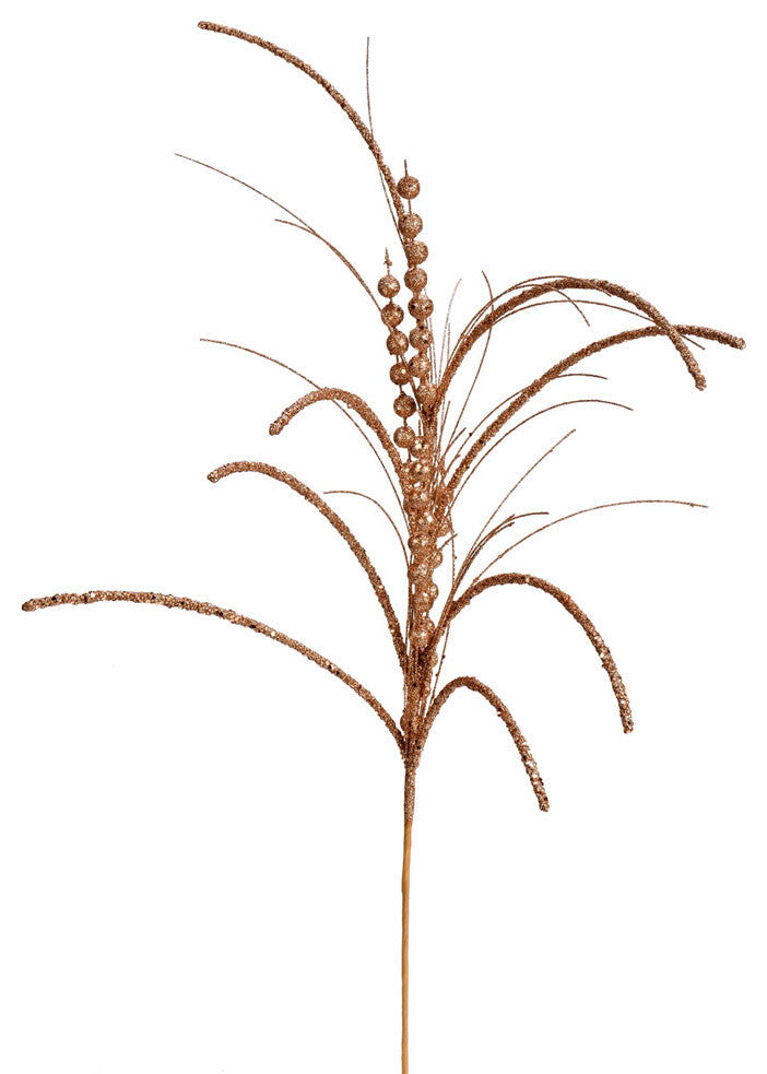 Glitter Harvest Aritificial Christmas Spray , Rose Gold, 29"