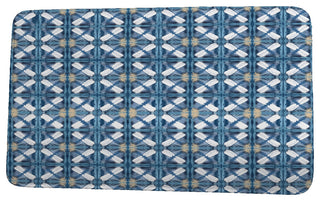 Intercoastal Waterway Beach Tile Geometric Print Bath Mat, Blue, 17"x24"