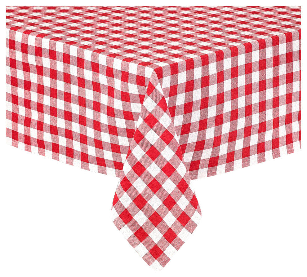 Buffalo Red Checkered 100% Cotton Table Cloth, 70" Round