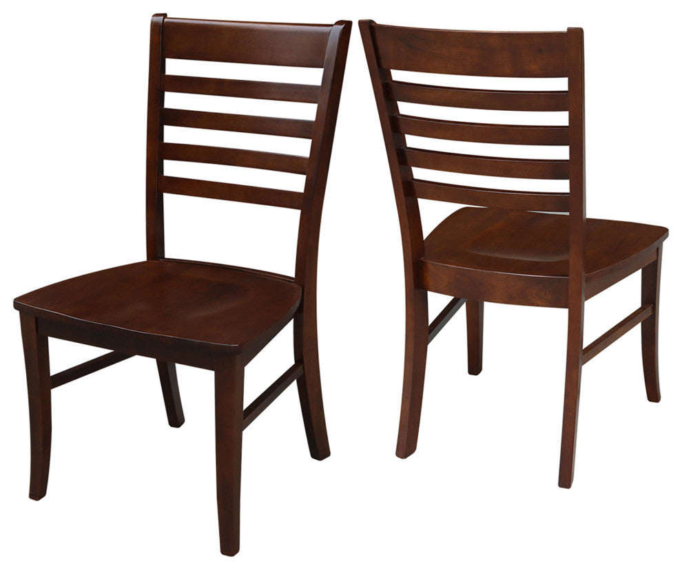 Set of Two Roma Ladderback Chairs, Espresso