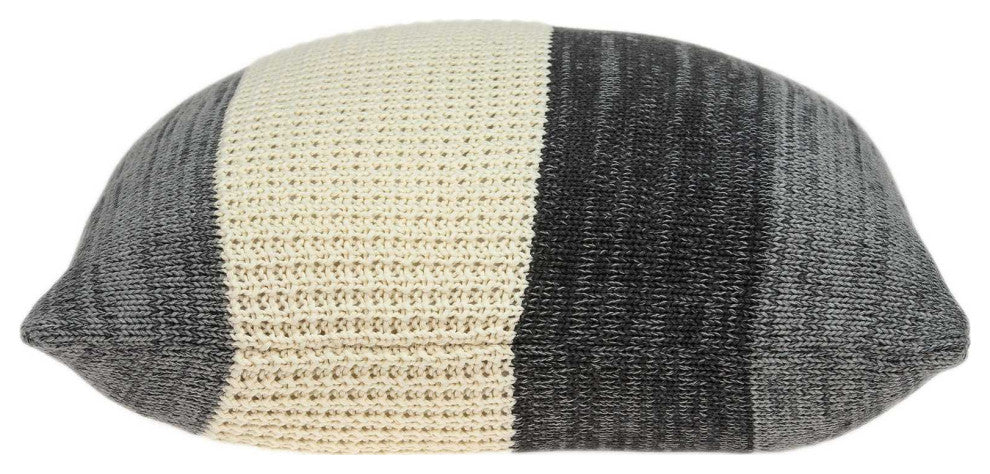 HomeRoots Casual Square Cream and Heather Gray Accent Pillow Cover