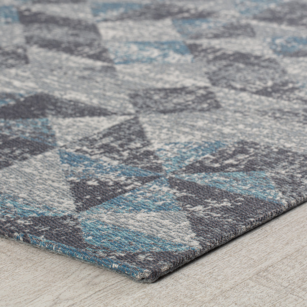 40" x 54" Tromso Blue and Gray 1/2" Rug'd Chair Mat