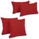 Double-Corded Solid Outdoor Throw Pillows With Inserts, Set of 4, Paprika