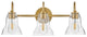 Lark Vera 24" Three-Light Bath Vanity Fixture, Lacquered Brass