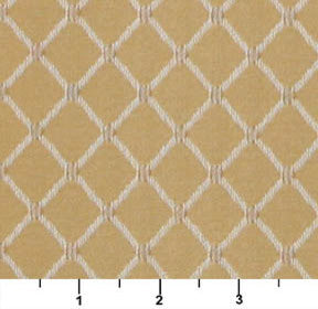Gold And Off White Diamond Jacquard Woven Upholstery Fabric By The Yard