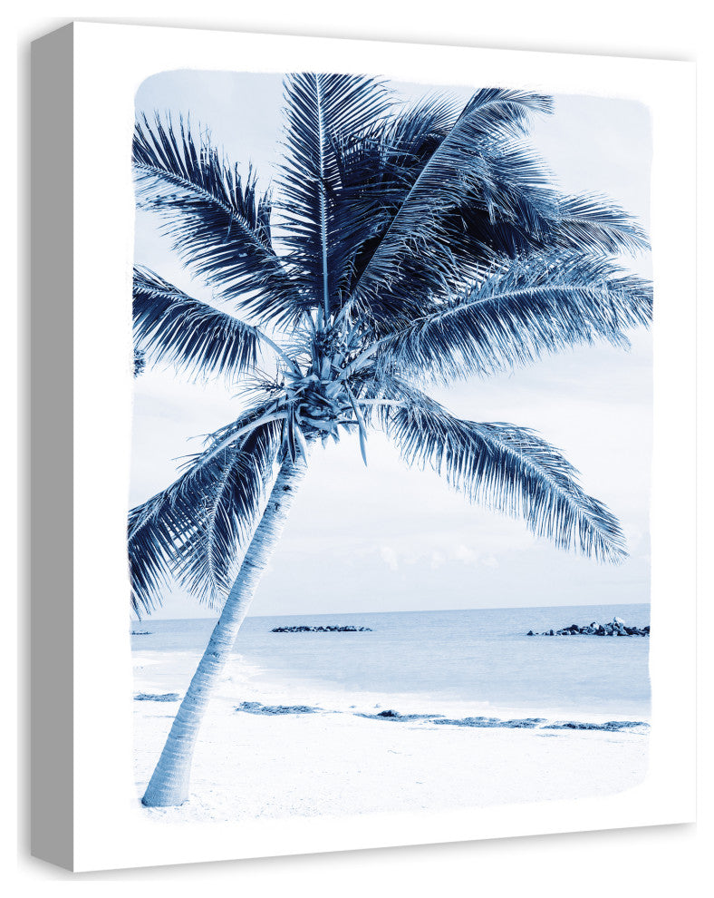Navy Beach Palm 16x20 Canvas Wall Art