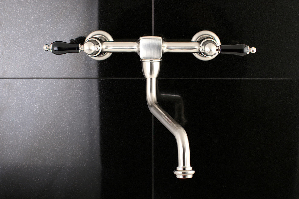 Kingston Brass Wall Mount Bathroom Faucet, Brushed Nickel