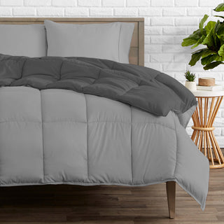 Bare Home Reversible Bed-in-a-Bag, Light Gray/Gray, Light Gray, Twin