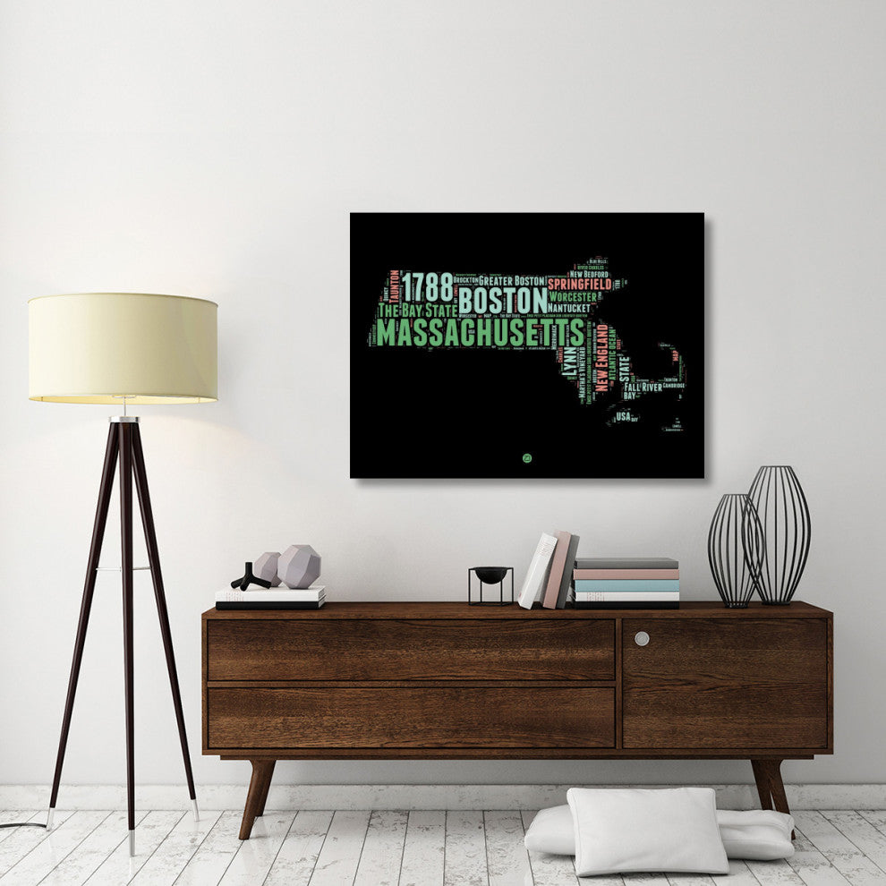 "Massachusetts Word Cloud 1" Fine Art Print