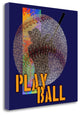 "Play Baseball - Blue" By Jim Baldwin, Giclee Print on Gallery Wrap Canvas