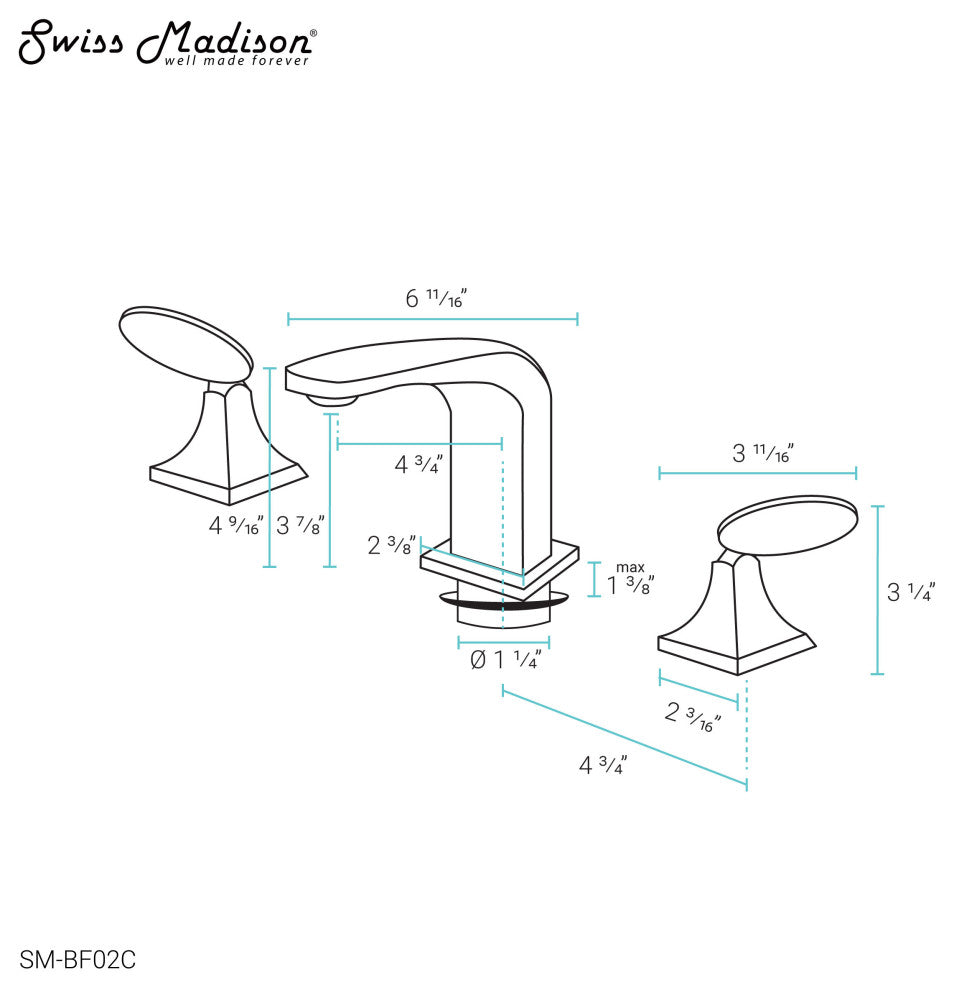 ChÃ¢teau 8" Widespread 2-Handle Bathroom Faucet, Chrome