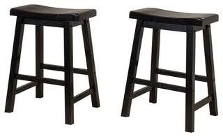 Elizabeth Saddle Wood Counter Stool, Set of 2