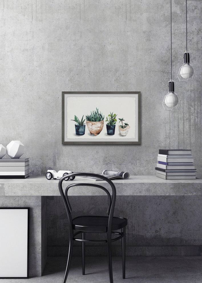 "Multi Colored Planters" Framed Painting Print