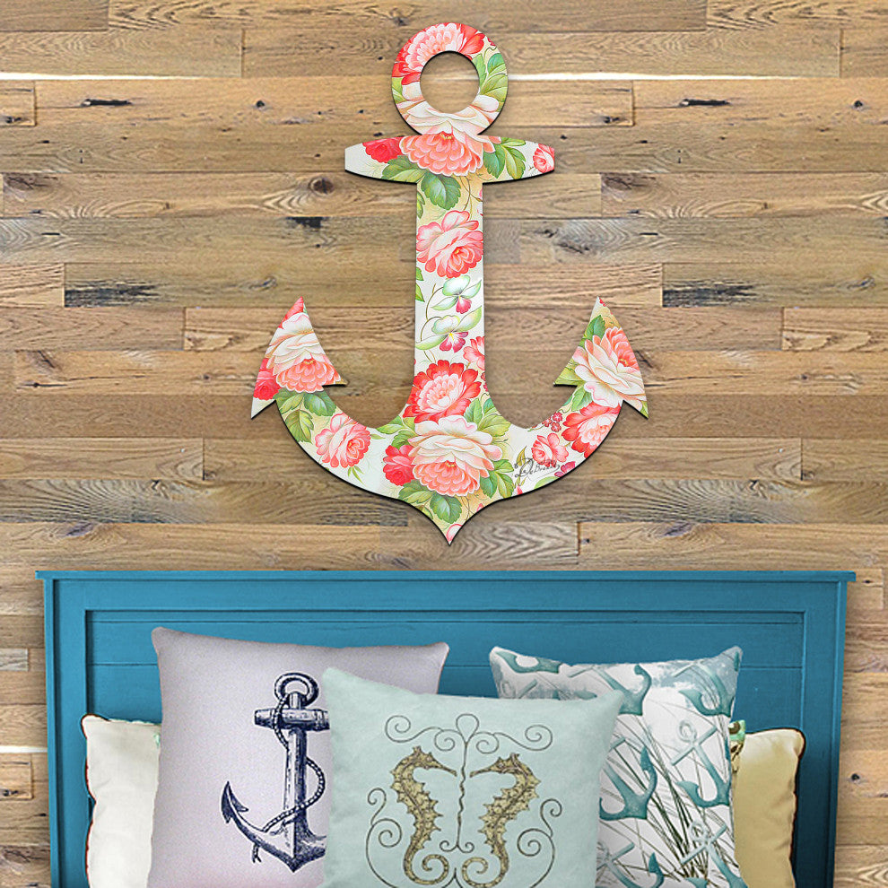 Vintage Floral Anchor Wreath