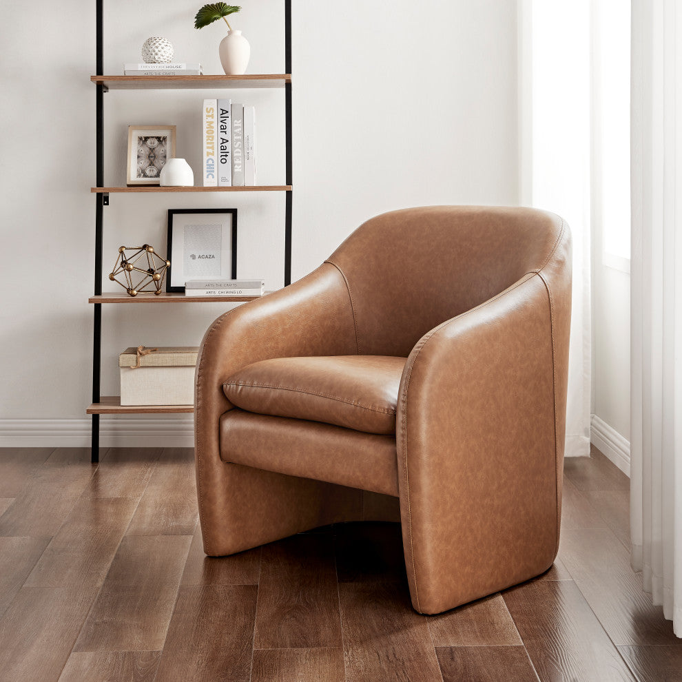 Zella PU Accent Arm Chair, Vintage Cider