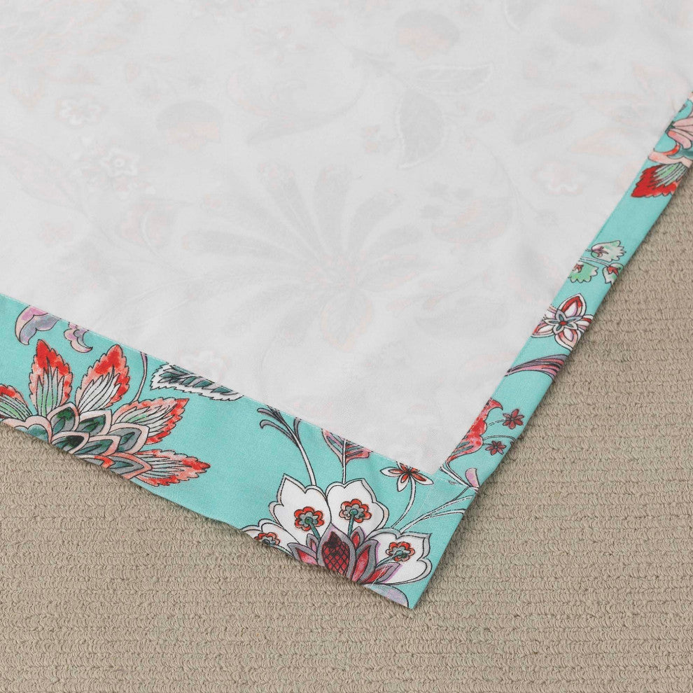 Barefoot Bungalow Audrey Window Panel Pair, Turquoise 42x84 (2), 3x24 (2)