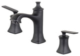 Aversa Double Handle Matte Black Widespread Bathroom Faucet With Drain Assembly
