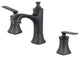 Aversa Double Handle Matte Black Widespread Bathroom Faucet With Drain Assembly