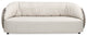 Harper 83" Taupe Greige Aluminum Barrel Deep Seating Outdoor Patio Sofa, Oat Beige Axroma Olefin